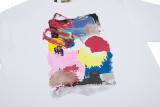 Abstract, oil painting T-shirt, letter printing, short sleeve