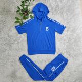 Hooded Embroidery Casual Short Sleeve Two Piece Set
