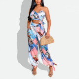 Print Wrapped Chest Harlan Trouser Set 2 Piece Set