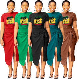 Casual Off Shoulder Split Strap Set Skirt 2 Piece Set