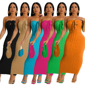 Slim Fit Bubble Sleeveless Dress
