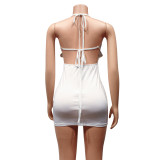 Mesh hot drill perspective nightclub dress