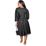 High Waist Cutout Casual Women's Dress