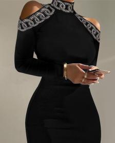 Hot Diamond Off Shoulder Skinny Dress