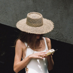 Fur Hemp Straw Hat Hollow Breathable Sun Shade Hat