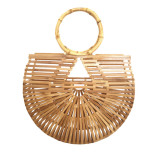Half round bamboo bag, bamboo knot bracelet, handbag, bamboo root beach bag