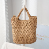 Straw woven bag, hand woven bag, vacation beach bag, cane woven one shoulder handbag