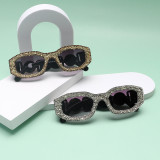 Irregular small frame men's broken diamond sunglasses