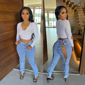 Jeans Bandage Slimming Jeans Women's Pants