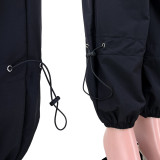 Loose strap multi bag straight tube elastic tooling Casual pants