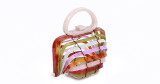 Vacation Beach Bag Acrylic Basket Hollow out Handbag Folding Shell Bag