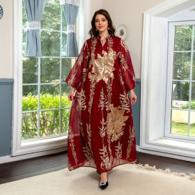 Muslim robe printed hot diamond dress Middle East