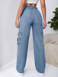 Personalized cargo pants denim straight trousers