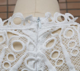Solid lace patchwork jumpsuit