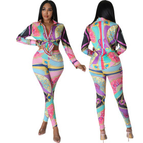 Two piece printed women's clothing set