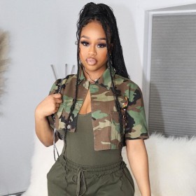Camo Short Sleeve Top