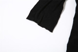 Hollow out one line neck knitted high waisted tight wrap buttocks dress