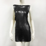 Metal Sequin Dress Split Dress