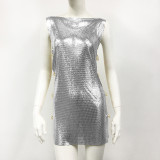 Metal Sequin Dress Split Dress