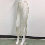 Mesh flash diamond fishing net skirt Beach water diamond fishing net skirt