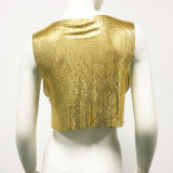 Metal Sleeveless T-shirt Tank Top