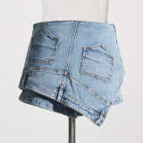 High waisted irregular washed old jeans