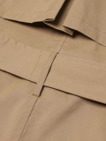 Lapel long sleeved ruffle stitching over knee jacket