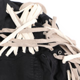 Heavy Industry Coat Dark 3D Strap Single breasted Design Contrast Coat