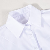 Shirt collar strap exposed navel trend shirt