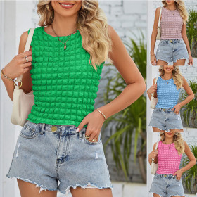 Popcorn short outfit with exposed navel and spicy girl vest