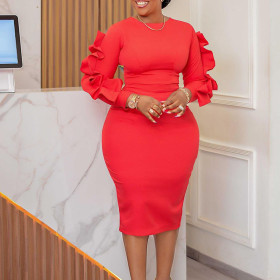African Large Long Sleeve Dress