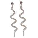 Rhinestone earrings exaggerated snake shaped full diamond earrings