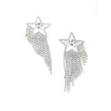 Water Diamond Earrings pentagram Tassel Style Earrings