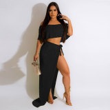 Two piece set of ruffled shorts for nightclubs