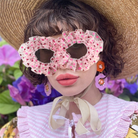 Jelly colored French polka dot lace funny sunglasses