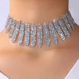 Diamond studded bullet shaped neck chain