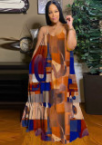 Strap Long Dress Abstract 3D Temperament Casual Dress