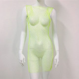 Mesh flash diamond fishing net dress