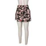 Short skirt, half skirt, camouflage patch wrap skirt
