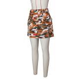 Short skirt, half skirt, camouflage patch wrap skirt