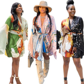 Cardigan kimono retro ethnic style outerwear bikini swimsuit