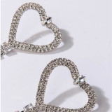 Rhinestone earrings, love tassel earrings, full of diamond jewelry
