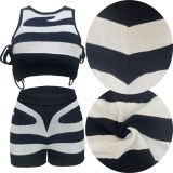 Sleeveless Tank Top Strap Printing Casual Two Piece Set