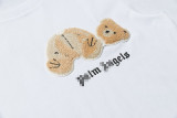 Teddy Bear Embroidery Half Sleeve T-shirt Loose bf Couple costume Short Sleeve