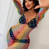 Colorful Tight and Fun Network Clothes Rainbow