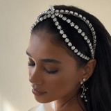 Shiny multi-layer exaggerated full diamond hair hoop retro accessories