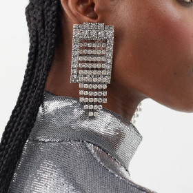 Water Diamond Earrings Multi layered Full Diamond Earrings Retro Accessories
