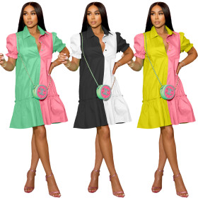 Colored casual shirt dress