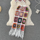 Tassel hook flower knitting suit women's Camisole+skirt