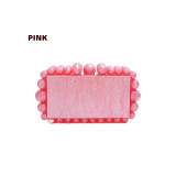 Candy colored bag Mini square bag Beaded dinner bag